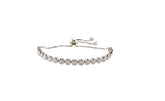 Charming Tennis Bracelet 925 Sterling Silver studded with 4mm CZ  Toggle / Slider